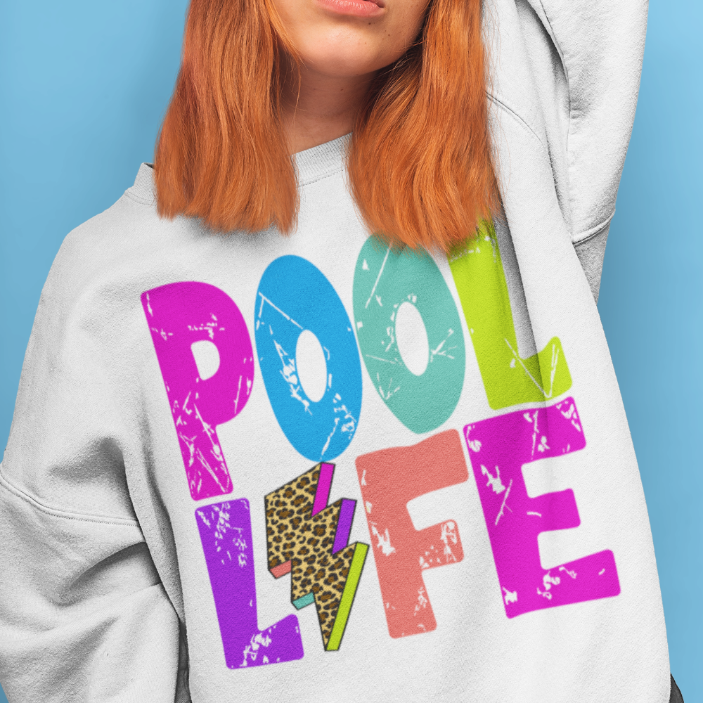 Pool life png, Pool life Summer Colorful Distressed Letters Lightning Bolt design