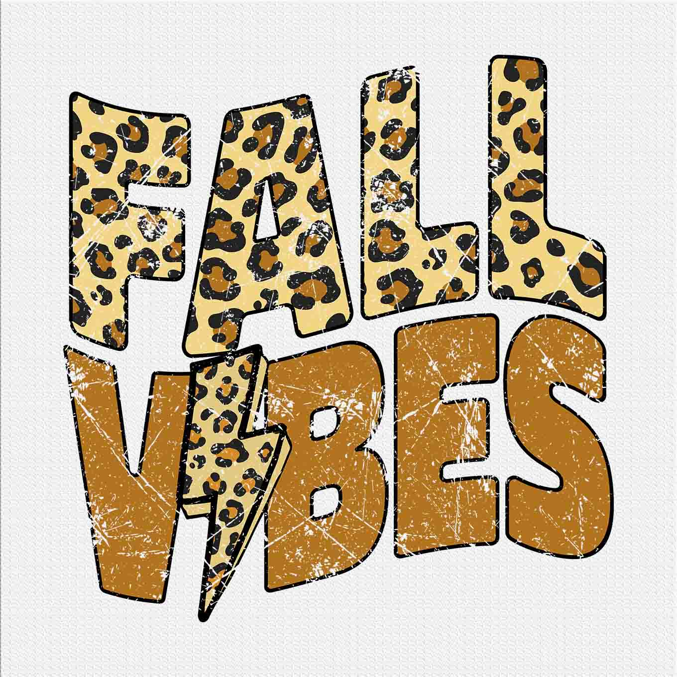 Fall Vibes png, Fall Vibes Leopard LIghting Bold Distressed png, Fall png, Digital download