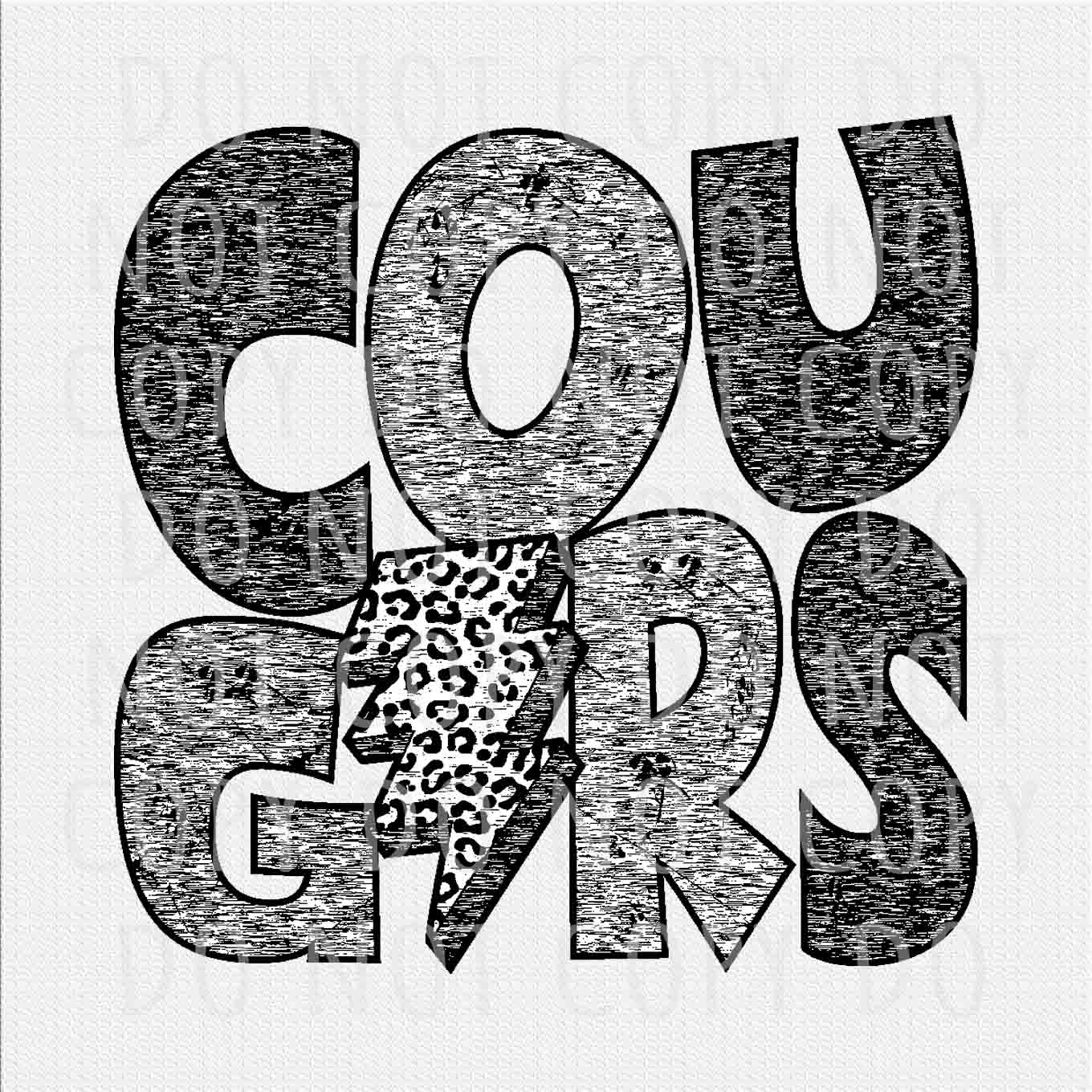 Cougars png, Cougars Gray Lightning Bold design, Cougars team design png, American Football png, Digital download