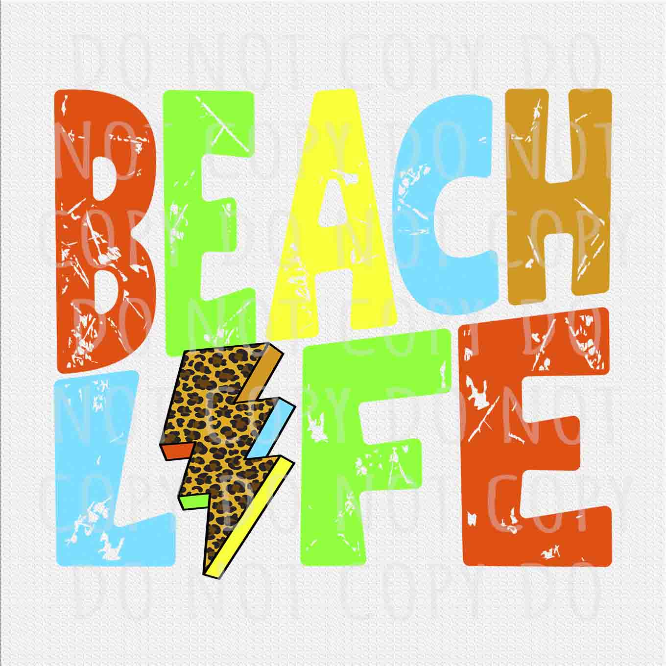 Beach life png, Beach life Colorful leopard Lightning bolt design png, Summer png, Digital download