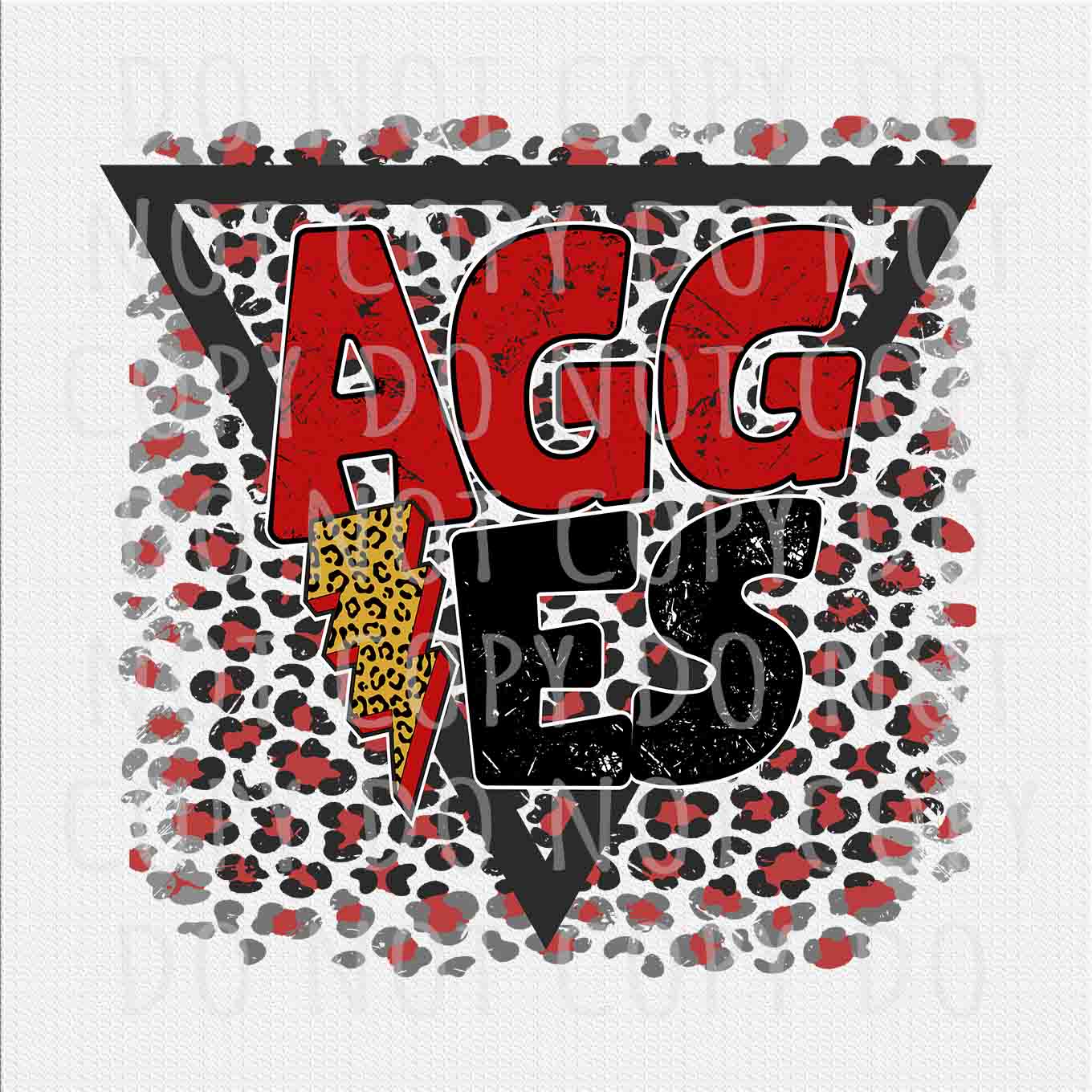 Aggies png, Aggies Red Black Leopard Lightening Bolt design png, Sublimation design png