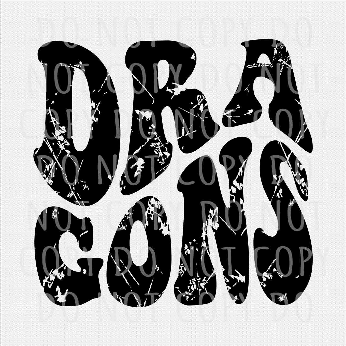 Dragons png, Dragons Distressed Black colors Letters School Mascot, Digital download, PNG 300 DPI
