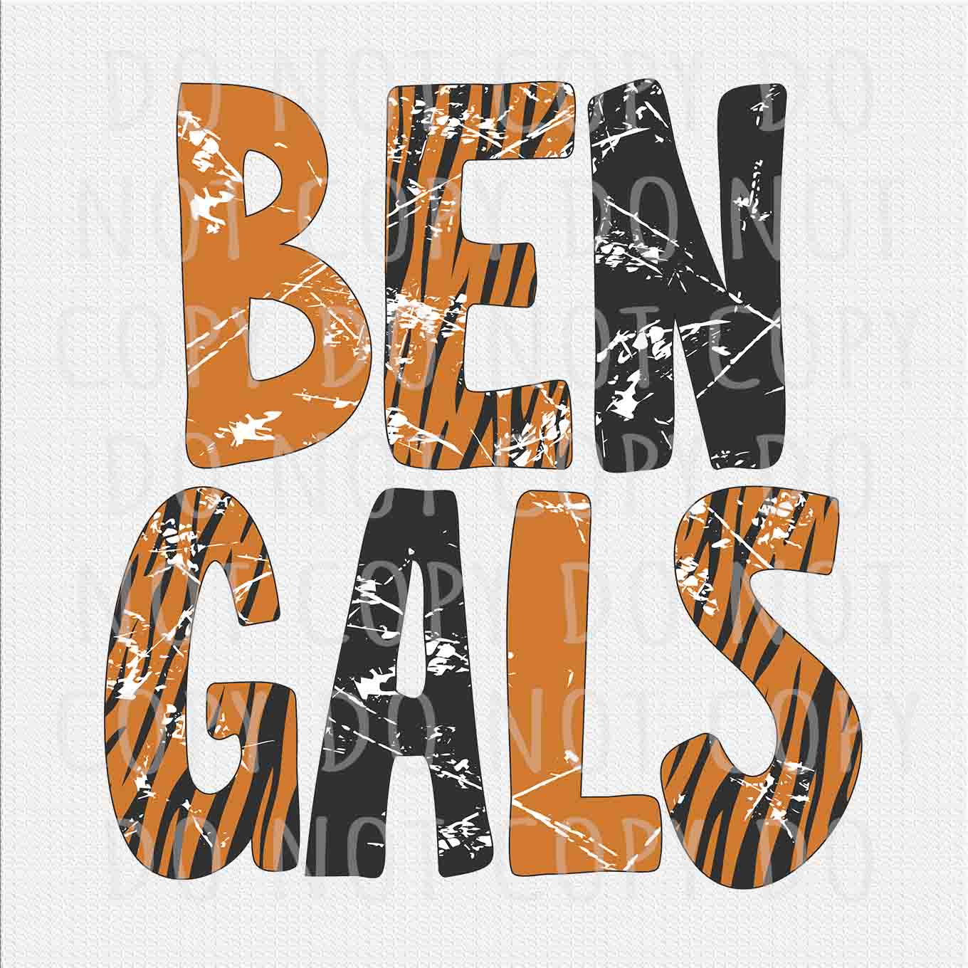 Bengals team png, Retro Bengals Orange Black Tigers Distressed Vintage Letters football design png, Sublimation design png