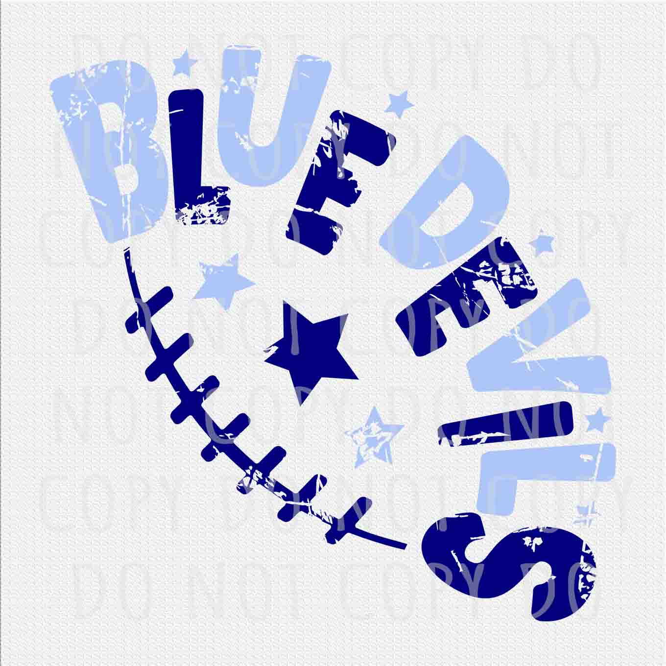 Blue Devils png, Blue Devils Navy Blue Light Blue Letters Stars  design png, Sublimation design png
