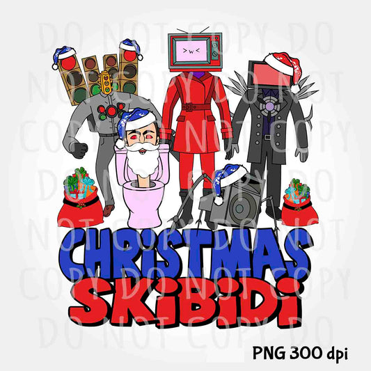Christmas Skibidi toilet png, Designs for t-shirt Skibidi toilet Vector files