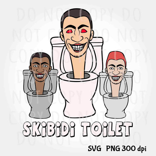 Skibidi toilet png svg, Designs for t-shirt Skibidi toilet Vector files