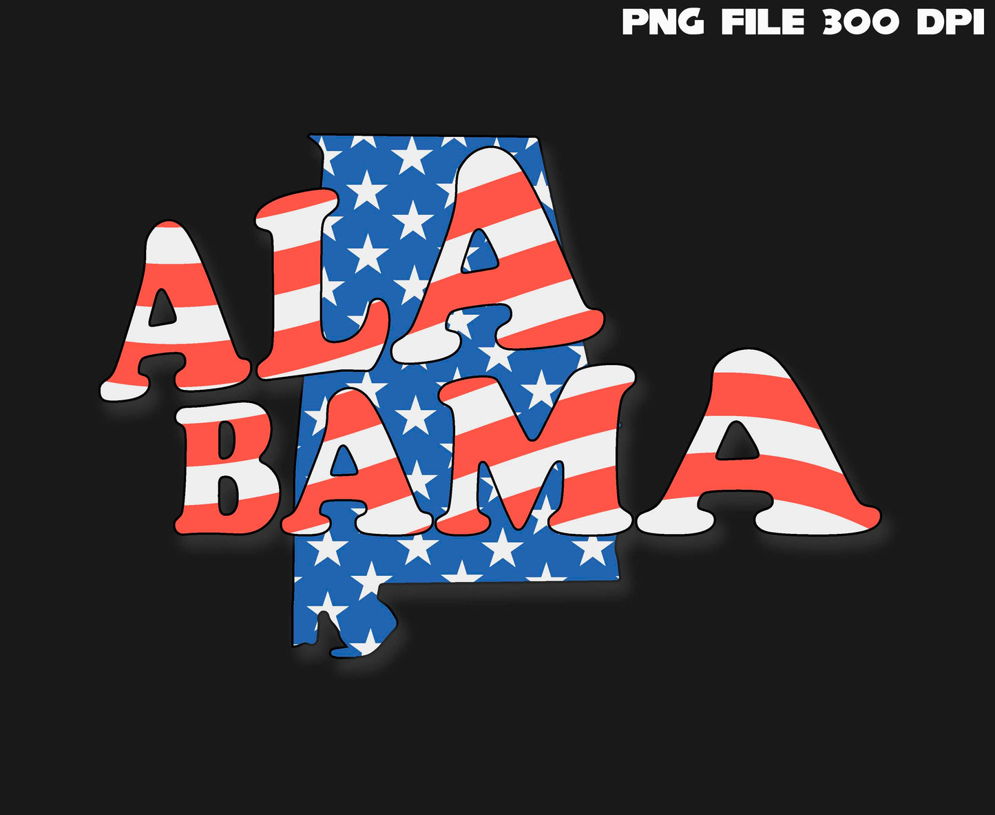 Alabama png, AL png, Alabama 4th of July png, USA Flag Alabama, Alabama colorful design PNG, shape, Digital download