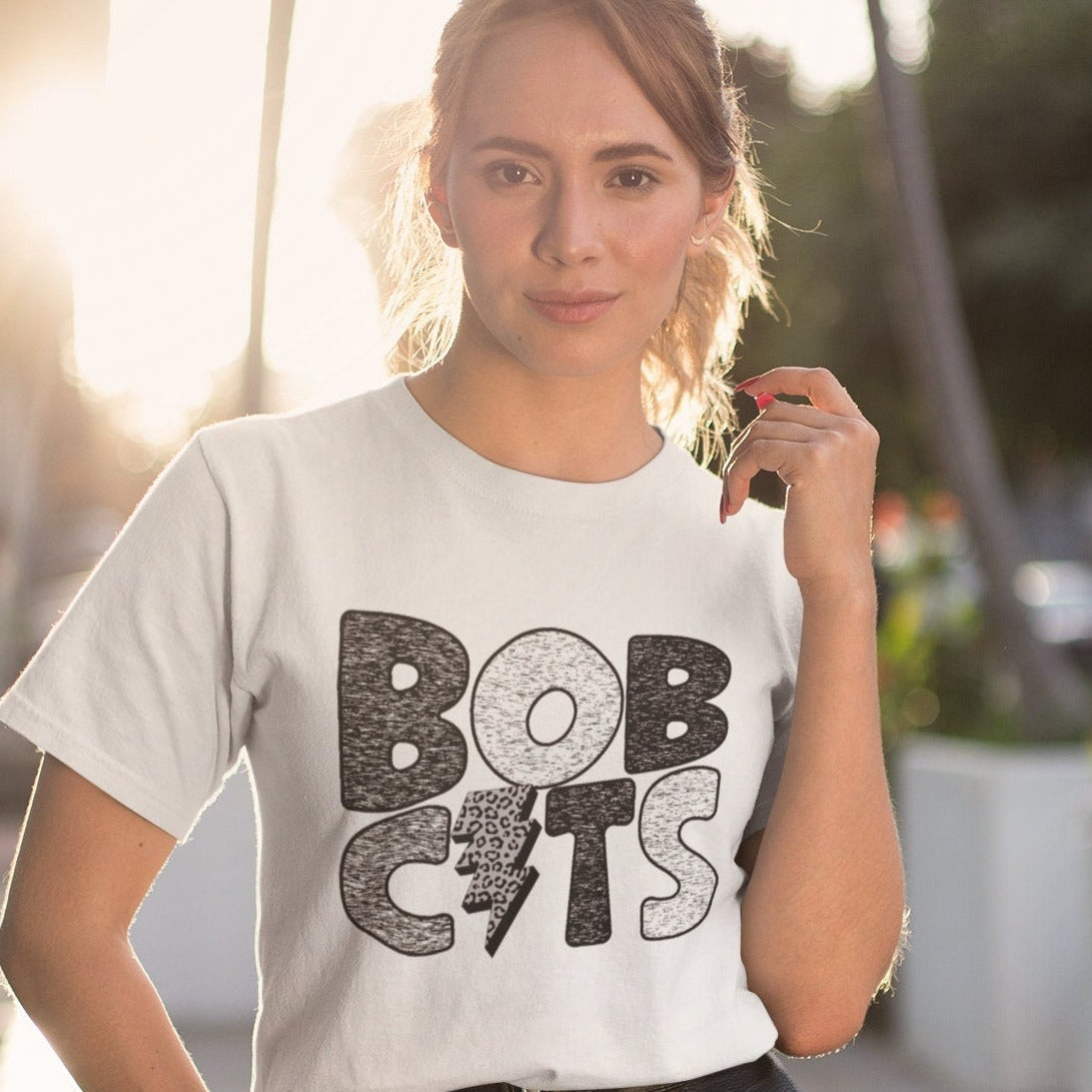 BobCats png, BobCats Leopard Lightning Bolt design png, Digital download