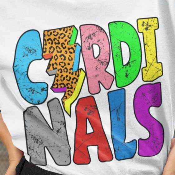 Cardinals png Cardinals Mascot Colorful Leopard Lightning Bolt design png digital download