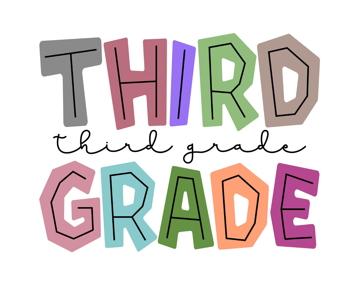Third grade png, third grade sublimation design download
