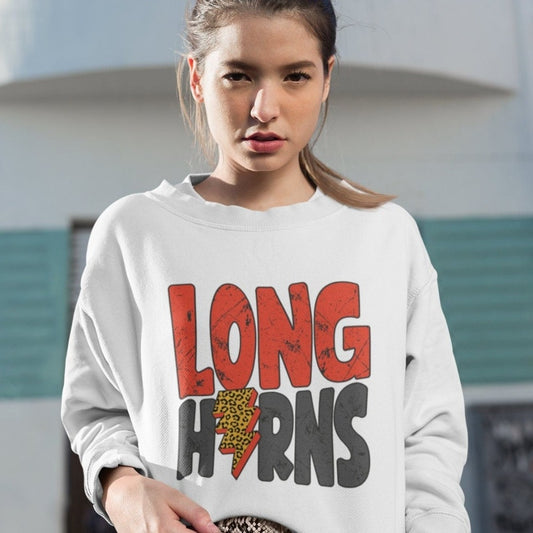 Longhorns png, Longhorns Red Gray Distressed Leopard Lightning Bolt design png, College Mascot Digital download