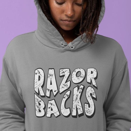 Mascot Razorbacks png, Team Razorbacks Black and White colors Distressed design png, College Mascot Digital download