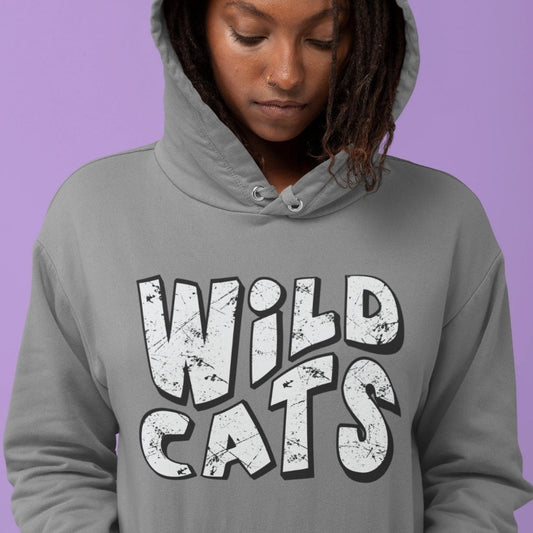 Mascot Wild Cats png, Team Wild Cats Black and White colors Distressed design png, College Mascot Digital download