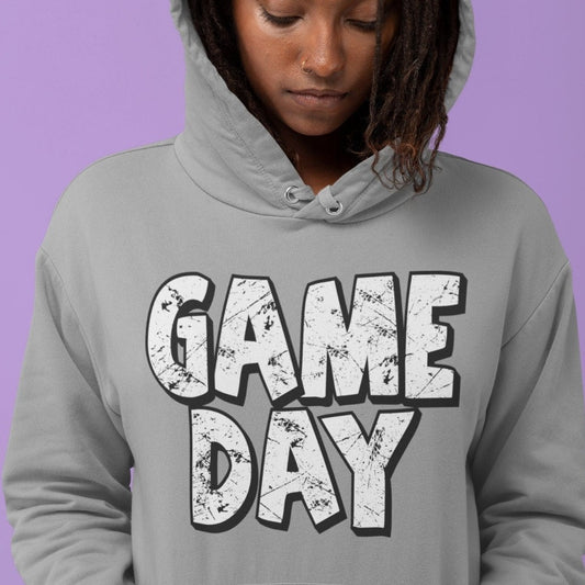 Game day png, Game Day Black White letters Distressed Vintage Retro Style Sport Game, Digital download