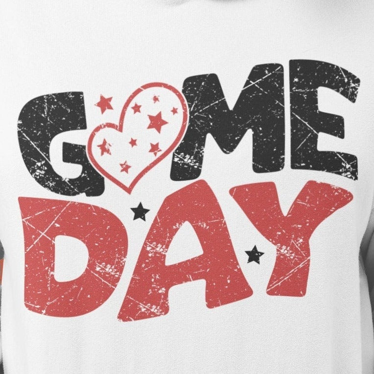Game day png, Game Day Star Heart design png, Sports png, Digital download