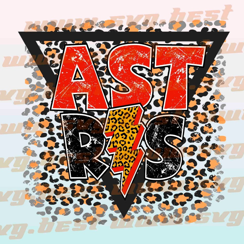 Astros png, Astros Red and Black Color Leopard Lightning Bolt design png, Mascot design png