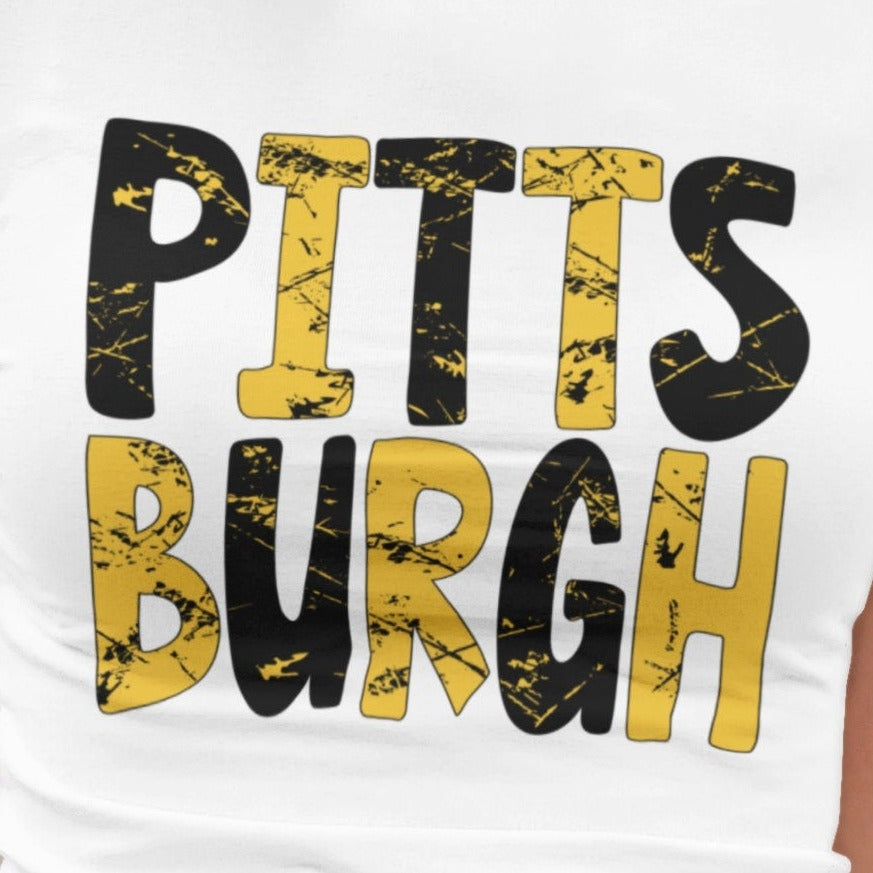 Pittsburgh team png, Retro Pittsburgh Orange Black Distressed Vintage Letters football design png, Sublimation design png