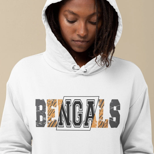 Bengals team png, Retro Bengals Orange Black Tigers Distressed Vintage College Letters football design png, Sublimation design png