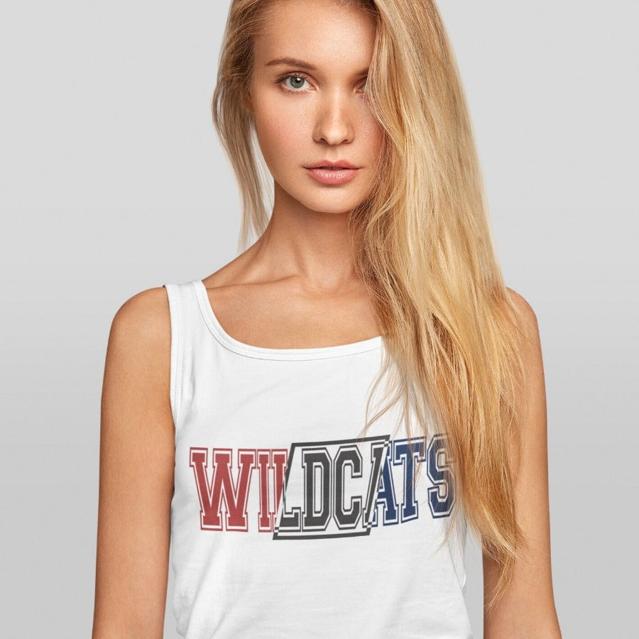 Wildcats team logo png, Wildcats Mascot Red Black Blue College Retro Vintage Letters Digital download, Sublimation Design