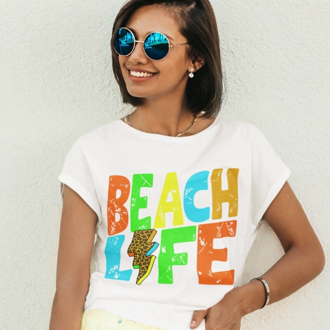 Beach life png, Beach life Colorful leopard Lightning bolt design png, Summer png, Digital download