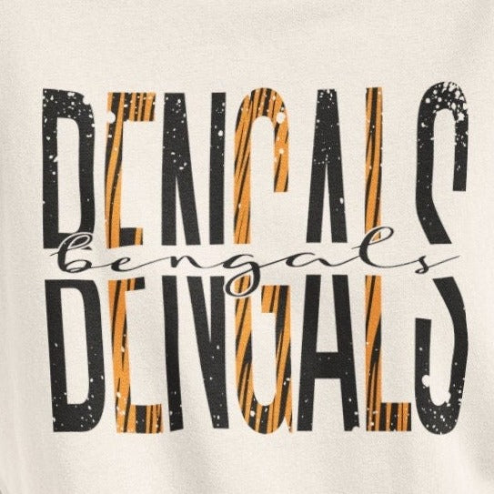 Bengals png, Retro Bengals Orange Black Tigers Distressed Vintage Letters design png, Sublimation design