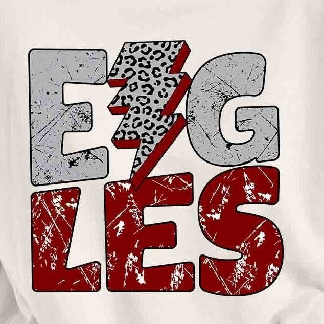 Eagles team png, Eagles Gray Maroon Leopard Distressed LIghtning Bolt Letters design png, Digital download