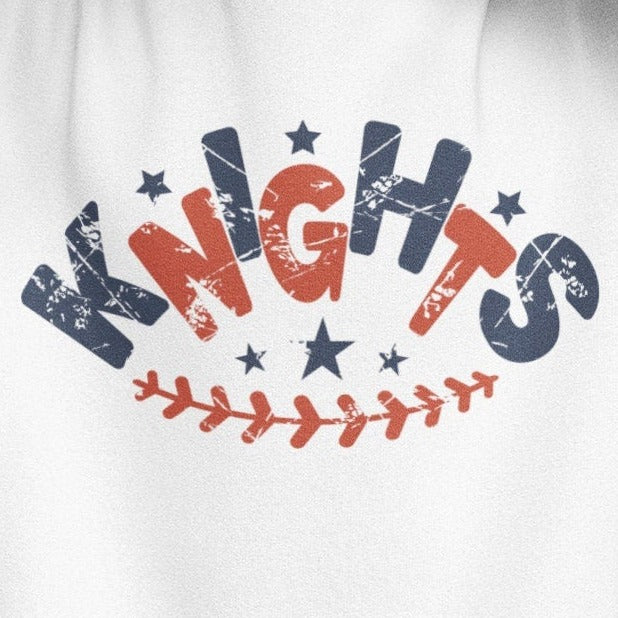 Knights png, Knights Navy and Red Retro Distressed Vintage Letters baseball Sublimation design png