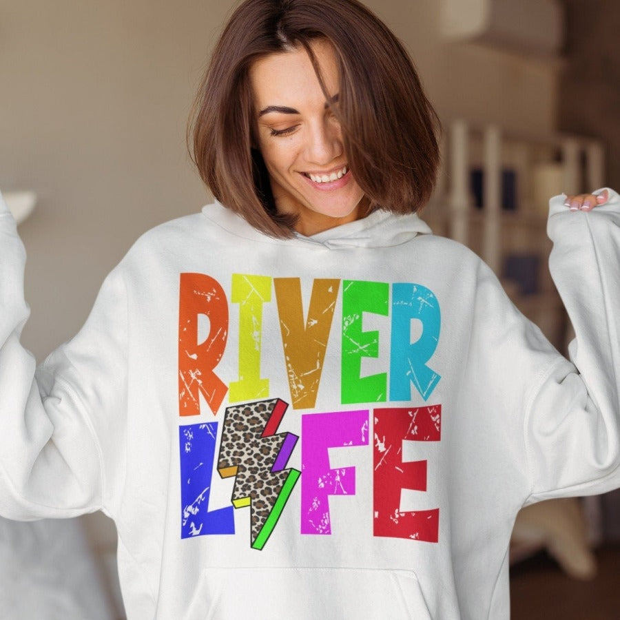 River life png, Summer life png, River life Colorful Distressed Letters Lightning Bolt design