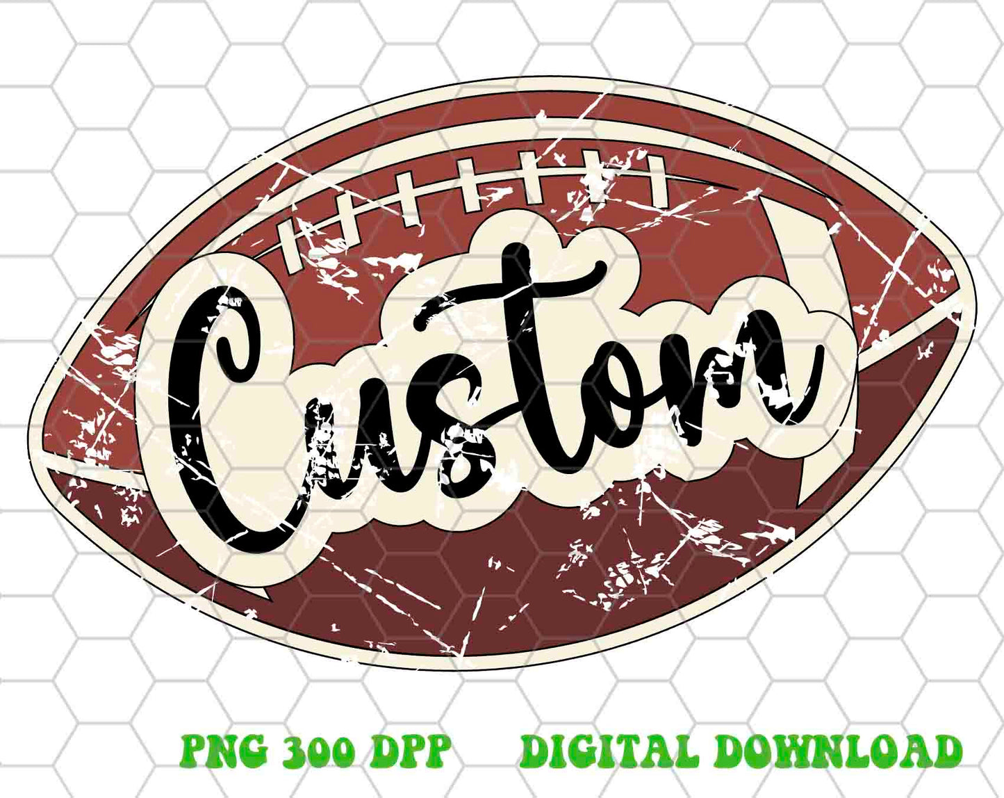 Custom mascot team png, Retro Custom design Distressed Vintage Letters football design png, Sublimation design png